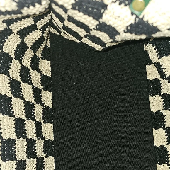 Black and White Checkered Women Bag - Picture 5 of 6